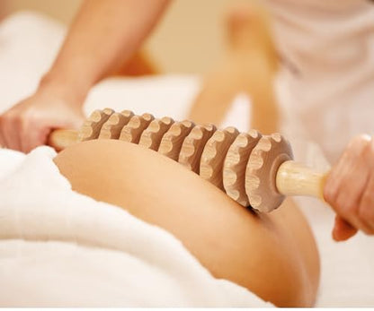Cellulite Massage Tool Wood Therapy Massage Tools Fascia Blaster Cellulite Roller Lymphatic Drainage Massager Deep Tissue Massage Stick for Legs Thighs Muscle Relief Recovery(White 9-Wheel) - color: Nude 9-wheel