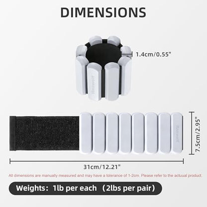 Wrist Ankle Weights for Women Men Workouts, 2lbs per Pair - color: Grey