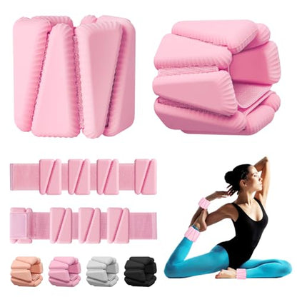 Wrist Weights, Adjustable Wrist Ankle Weights for Women, Wearable Arm & Leg Weights Set of 2(1 lb Each), Weighted Bangles for Walking, Yoga, Dance, Barre, Gym