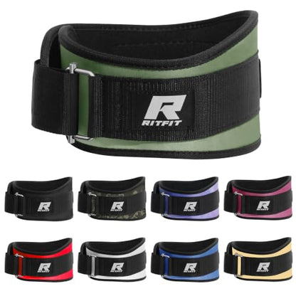 RitFit Weight Lifting Belt 6 Inch for Squats Deadlift Strength Training - color: Green, size: XL(43"-51")
