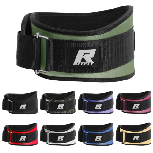 RitFit Weight Lifting Belt 6 Inch for Squats Deadlift Strength Training - color: Green, size: L(36"-44")