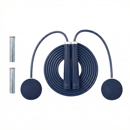 Keep 2-in-1 Weighted Jump Rope for Fitness, Cordless Ropeless Skipping Rope with 65mm Weighted Balls & Adjustable 3M Rope, Indoor Cardio Workout Rope for Home Gym, Men & Women - color: Dark Night Blue