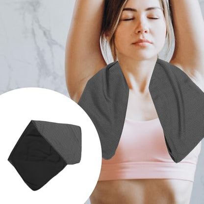 SOLUSTRE Quick Dry Sweat Towel for Workout and Outdoor Sports Microfiber Gym and Camping Towel with Sweat Absorbent Fabric for Hiking Yoga and Beach Use 1pcs Dark Gray with Mesh Bag