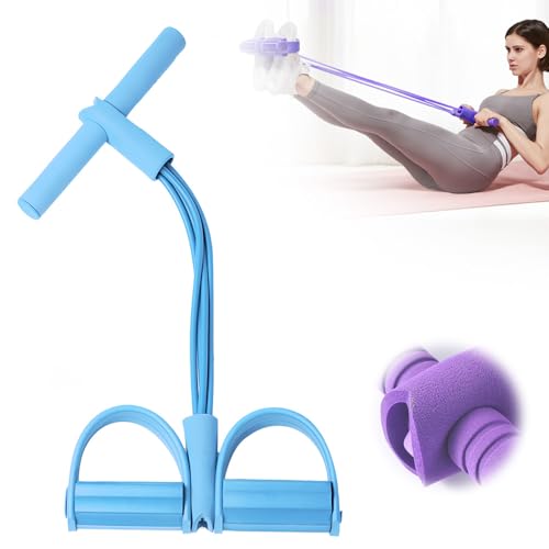 Pedal Resistance Bands with Handles, Multifunction Tension Rope for Full Body Workout, Yoga, Stretching, Arm Leg Waist Exercise, Portable Elastic Band