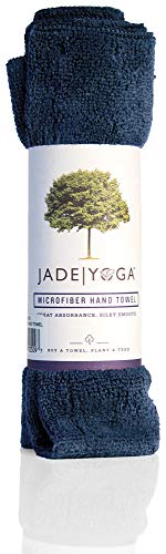 JadeYoga Non-Slip & Quick Dry Yoga Hand Towel - Microfiber Workout Towel, Super Absorbent Sweat Towel, Lightweight Gym Towel with Great Grip, Yoga Towel for Men & Women - Midnight Blue (14" x 24") - color: Midnight Blue