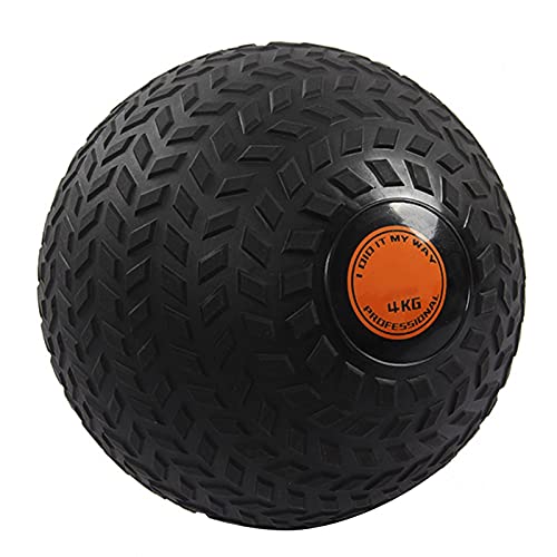 Medicine Ball Black Slam Ball Weighted Ball Core Muscle Cardio Workout - Easy to Grip Tread - Heavy Duty PVC Shell (Size : 4kg/8.8lb) - size: 4kg/8.8lb