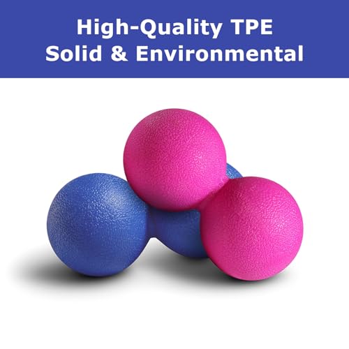 GOGO Peanut Massage Ball for Myofascial Release, Black Double Lacrosse Fascia Balls for Back Feet Trigger Point Therapy, Deep Tissue