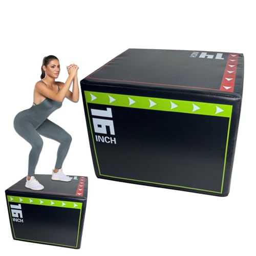 Plyo Jump Box - Athletic Jump Platforms, Shock-Absorbing Exercise Deck, Workout Agility Station, Fitness Step Surfaces | Training Equipment Usage Plyometric Power Speed Endurance for Indoor Gym Use