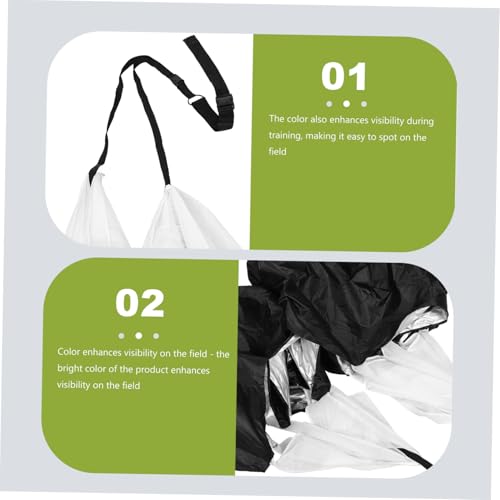 balacoo Speed Training Parachute Resistance Parachute for Running Soccer Players Black