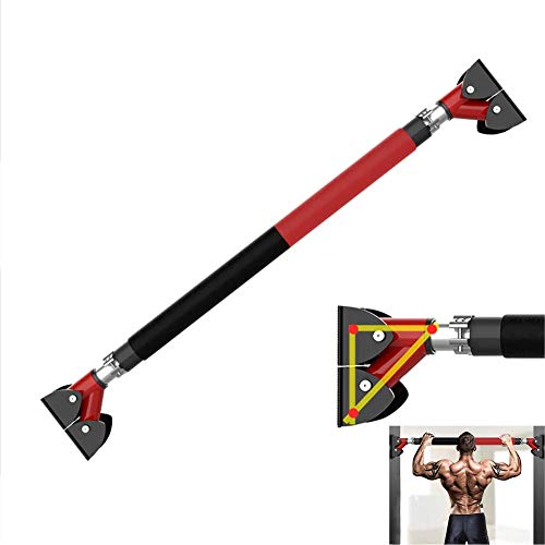 Pull Up Bar No Screw Installation Doorway Adjustable Chin Up Bar Fits Indoor Fitness Workout Stretch,with Safety Buckle&Comfortable Handle Not Hurt The Wall,Maximum Load 500Kg