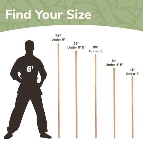 BambooMN Sturdy Bamboo Stick for Fitness, Yoga, Physical Rehabilitation. 1",1.1",1.18" & 1.375" Diameters. Available in Bulk Quantities - color: 48" x 1.37", size: 2 Sticks