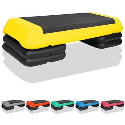 Exercise Workout Aerobic Step Platform Trainer, 28.5" Aerobic Stepper with 4"-6"-8" Adjustable Height Risers
