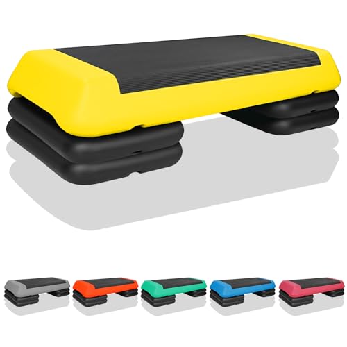 Exercise Workout Aerobic Step Platform Trainer, 28.5" Aerobic Stepper with 4"-6"-8" Adjustable Height Risers