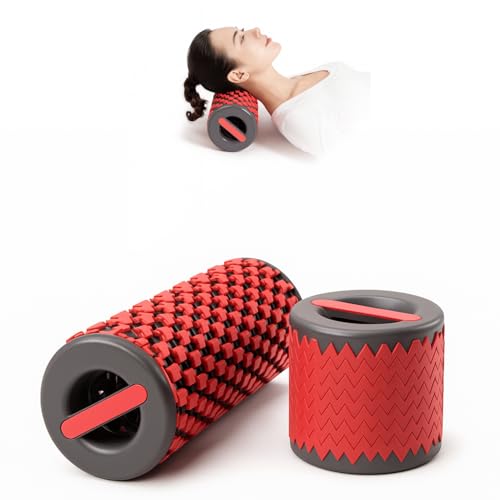 Collapsible Foam Roller - Portable Travel Design for Muscle Recovery - Foldable, Compact, Lever-Action - Ideal for Home, Gym, Office - Lightweight & Durable for On-The-Go Use - color: Red
