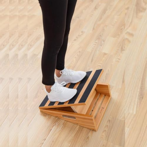 StrongTek Wooden Slant Board, 5 Adjustable Angles, 500 lb, Side Handle - style: Partial-coverage