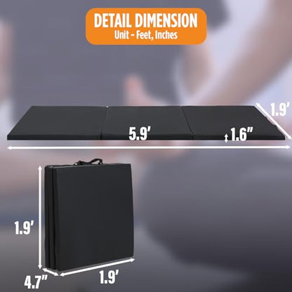 Gymnastics Mats Foldable Tumbling Mats Portable Gymnastics Exercise Mat Thick Gymnastics Tumbling Mats Pad Home Exercise Panel Mat With Carrying Handles