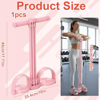 Pedal Resistance Band with Handle, Adjustable 6-Tube Foot Pedal Resistance Band, Multifunction Fitness Bands for Full Body Workout, Home Fitness Training for Abdomen, Arms, Legs & Waist