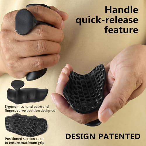 Rubber Gym Grips for Weights Training, Ergonomic Workout Grip for Weight Lifting Men Women Hand Protector Gym Gloves, Weight Lifting Grips for Bodybuilding, Deadlifts