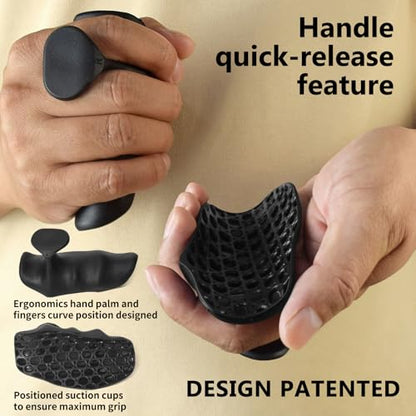 Rubber Gym Grips for Weights Training, Ergonomic Workout Grip for Weight Lifting Men Women Hand Protector Gym Gloves, Weight Lifting Grips for Bodybuilding, Deadlifts
