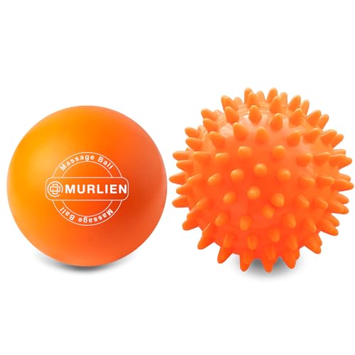 Massage Ball Set, Spiky Ball & Lacrosse Ball for Body Massage, Muscle Relief, Deep Tissue, Myofascial Release, Massager for Neck, Shoulder, Back, Foot or Muscle Tension - Orange