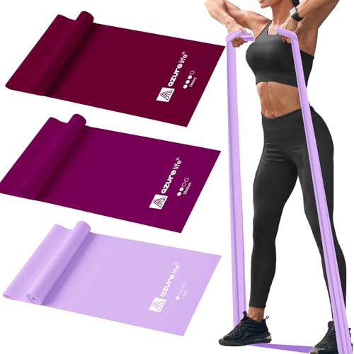 Resistance Bands,Professional Long Non-Latex Elastic Stretch Bands,Exercise Bands for Physical Therapy, Yoga, Pilates, Rehab, at-Home or The Gym Workouts, Strength Training - color: Purple, size: 6.9FT