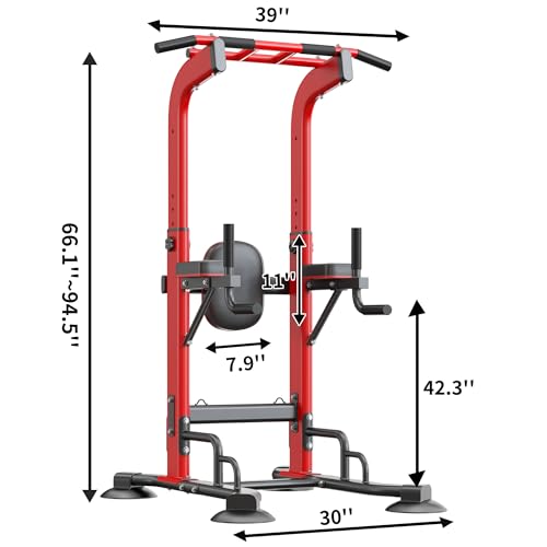 sogesfurniture Adjustable Dip Station & Pull Up Bar – Heavy Duty Calisthenics Workout Equipment for Home Gym, Multi-Function Fitness Training with Push Up Handles, Dips, Pull Ups & Push Ups