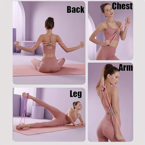 2 PCS Pedal Resistance Band with Handle, Resistance Bands with Handles, 6-Tube Fitness Equipment for Full-Body Training, Purple for Home Workouts and Physical Sport