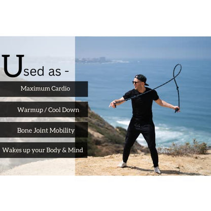 Flow Rope Exercise Jump Rope – 500g (1.10lb) Weighted Flow Jump Rope for Cardio, Boxing, HIIT & Upper Body Fitness – Adjustable Double Woven Workout Rope for Men, Women, Beginners – Indoor & Outdoor Use