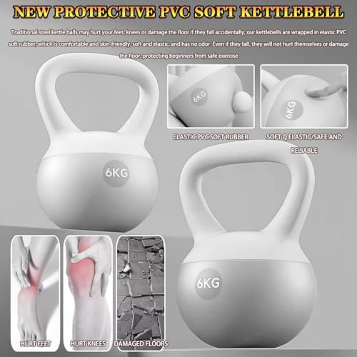 Kettlebell Weights Women's Beginner Weight Loss Soft Kettle Bells, Buttocks Shaping/sports Dumbbell, Home Fitness Equipment, Frosted Non-slip Handle(Green-4kg)