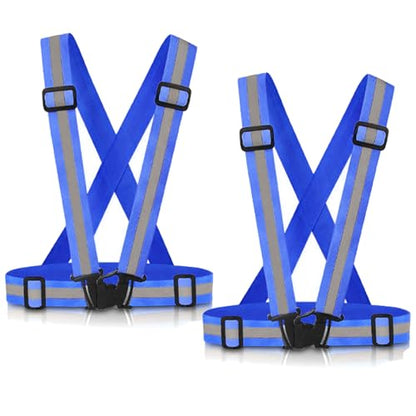 Reflective Vest Running Gear, 2-10Pack High Visible Safety VES - color: 2 x Blue