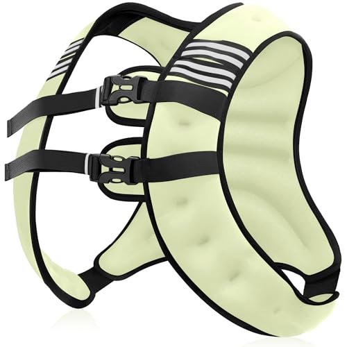 NATURELUX Weighted Vest Men or Women - 5/10/15/20/25/30lbs Weights with Reflective Stripe, Weighted Vest for Workout Equipment for Strength Training Running - Walking Weight Loss - color: Pale Green, size: 30 lbs