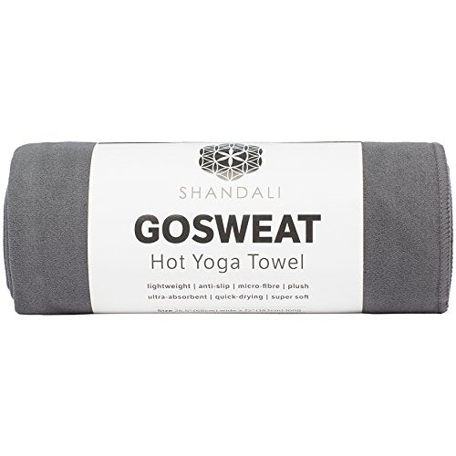 GoSweat Non-Slip Hot Yoga Towel with Super-Absorbent Soft Suede Microfiber in Many Colors, for Bikram Pilates and Yoga Mats. - color: Gray, size: 72.00" x 26.50"
