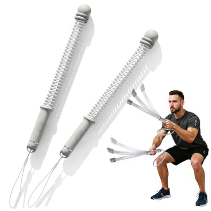 Ropeless Battle Ropes for Exercise Workout Rope, Portable Workout for Home Gym, Exercise Battle Ropes for HIIT Workouts, Low-Impact Cardio Training (Grey with Ring) - style: Grey with ring