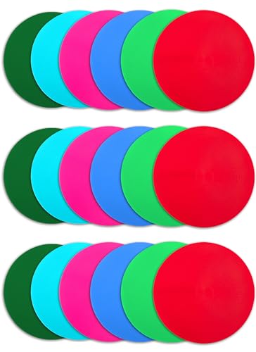 Poly Spot Markers 4inch/9 inch Non-Slip Rubber Agility Markers Flat Field Cones Floor Dots for Football, Soccer, Basketball Training Markers, School Activities, Exercise Drills, Social Distancing