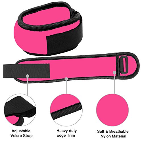Pesas de Tobillo/Muñeca, Pesas de Puño de Mano de Brazo de Pierna Pequeña para Mujeres y Niños, Equipo de Ejercicio con Correas Ajustables para Gimnasio, Caminar, Trotar, Aeróbicos (1 Par) - color: 1.1 lb, Pink