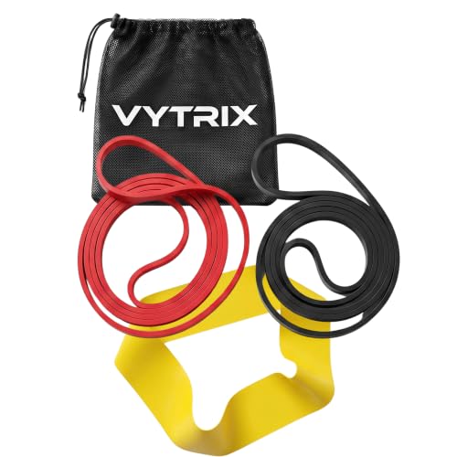 VYTRIX Resistance Bands Set – Pull Up Assist Bands + Mini Resistance Band – Strength Training Workout Bands for Home Gym, Mobility & Rehab - Natural Latex, Includes Carry Bag