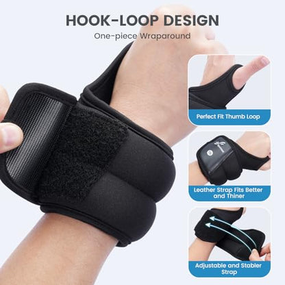 Sportneer Wrist Weights with Thumb Loops Lock for Men Women, 2 LBS /4 LBS Pair Arm Hand Weights for Running Walking Jogging Physical Therapy Gym Strength Training Cardio Exercise, Increase Wrist & Hand Resistance