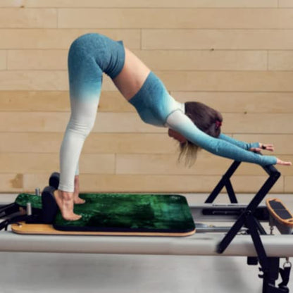 Pilates Reformer Mat and Towel - Exercise Fitness Gym Mat - Mini Travel Yoga Mat With Black Rubber Backing - Lightweight Non-Slip Portable Mat With Carry Bag - Pilates Socks Optional - color: Patronus Forest