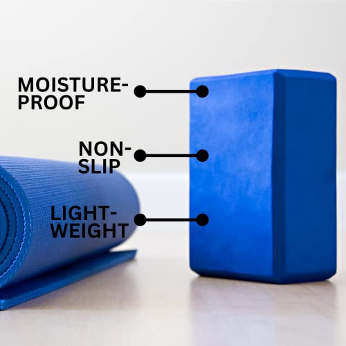 Golberg Foam Yoga Block – For Fitness, High Intensity Support and Improving Strength or Flexibility Pink/Green/Dark Green/Purple/Blue – 1/2/4 Pack - color: 1 Pack - Green