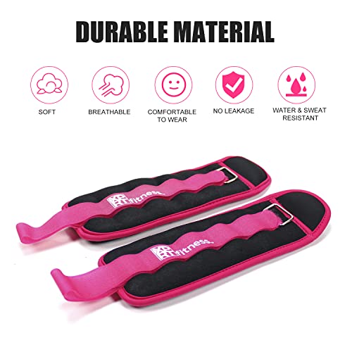 Adjustable Ankle Weights for Women & Men - 2-10 lb Leg Weight Straps for Walking, Running, Home Workout, Strength Training