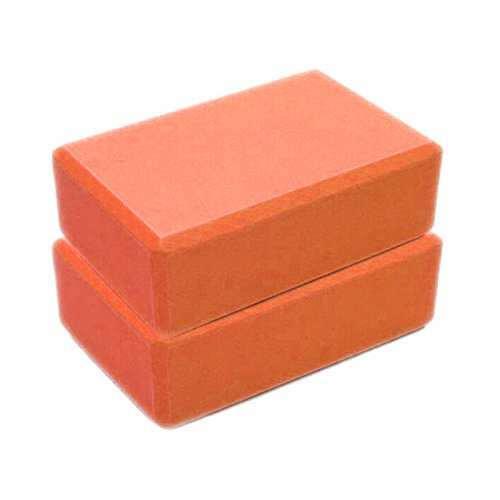 Yoga Blocks 2 Pack Supportive Latex-Free EVA Foam Yoga Blocks Set,Non-Slip Surface Lightweight High Density Yoga Blocks for Meditation Stretching Exercise Pilates - color: Orange