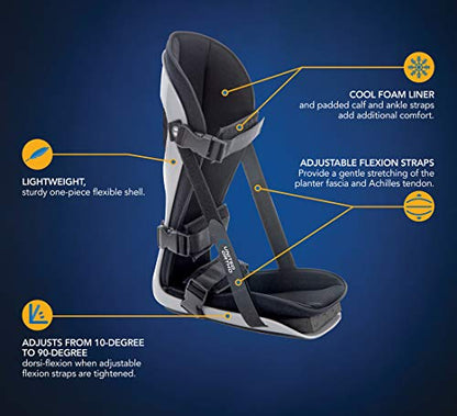 United Ortho Plantar Fasciitis Adjustable Leg Support Brace Fits Right or Left Foot for Soreness Relief, Foot Pain and Stretching, Medium, Black - size: Medium