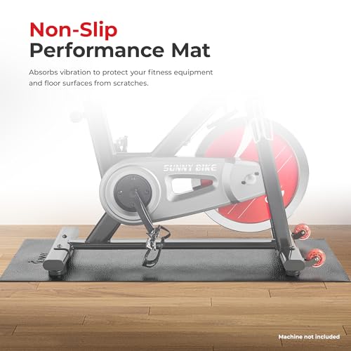 Sunny Health & Fitness Equipment Mat – Multiple Size Options – Non-Slip Floor Protection Pad for Treadmill, Bike, Elliptical, Yoga or Standing Desk and other Exercise Equipment