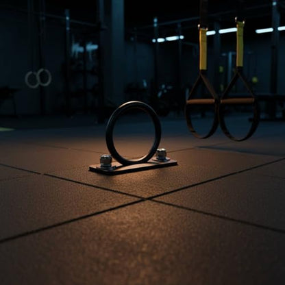 Milageto Fitness Cord Hanger Sturdy Metal Wall-Installed Rope Bracket Iron Exercise Accessories for Gym Users - style: Round Battle Rope Anchor