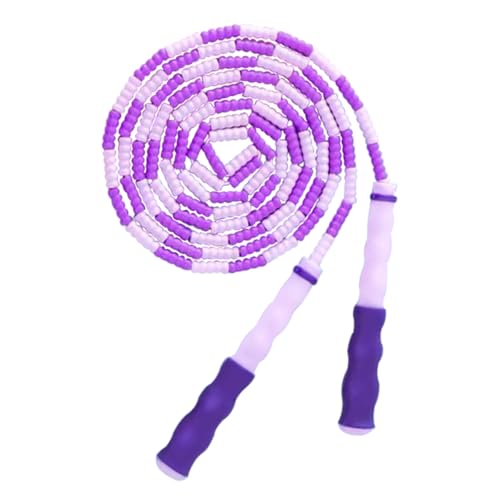 Jump Rope for Kids Girls and Boys, Soft Beaded Jump Ropes, Adjustable Skipping Rope, Tangle-Free Segmented Rope for Kid and Women Men Adults Exercise, Keeping Fit, Training - 9.2Ft - color: Purple