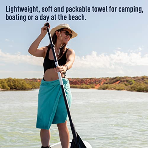 Sea to Summit Portable Pocket Towel for Camping, Gym, and Travel - color: Baltic Blue, style: Large
