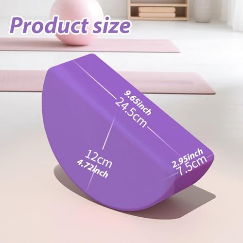 Half Round Yoga Block,Half Moon Balance Block,Multifunctional Exercise Brick Prop AntiSlip for Home Gym Workout Training - color: Violet