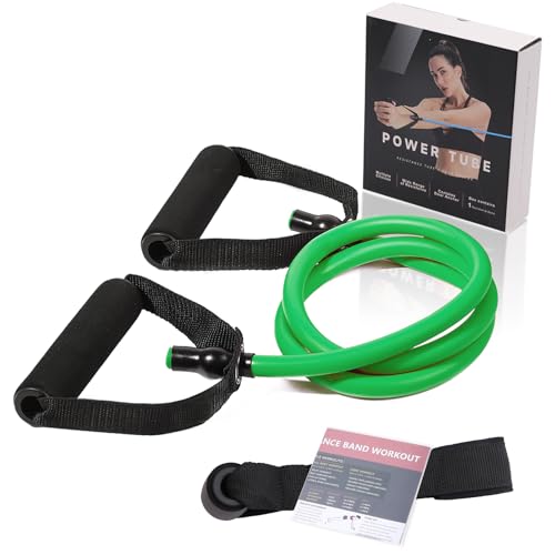 Resistance Bands with Handles and Door Anchor for Home Workouts - color: Medium-green-30lbs