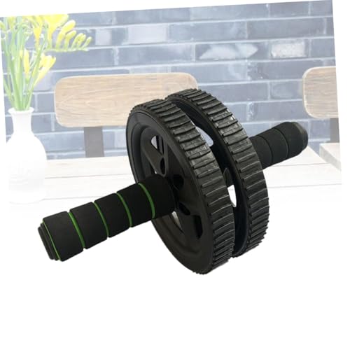 DECHOUS Dual Wheel Ab Roller with Non-slip Sponge Handles Core Strength Exercise Roller for Home Gym Fitness Abdominal and Arm Workout Equipment Black