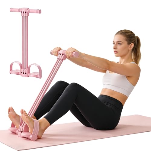Pedal Resistance Bands with Handles,6-Tube Elastic Yoga Foot Pedal Resistance Band, Natural Rubber Tension Rope, Fitness Shaping Yoga for Abdominal, Leg, Arm and Back Slimming Trainingce - color: Purple